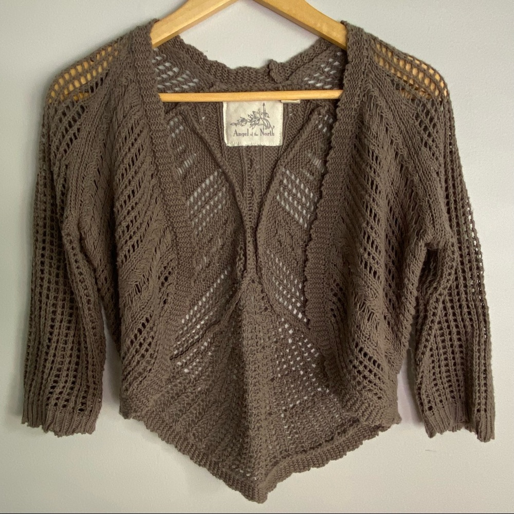 Anthropologie Angel of the North Crochet cardigan size small
